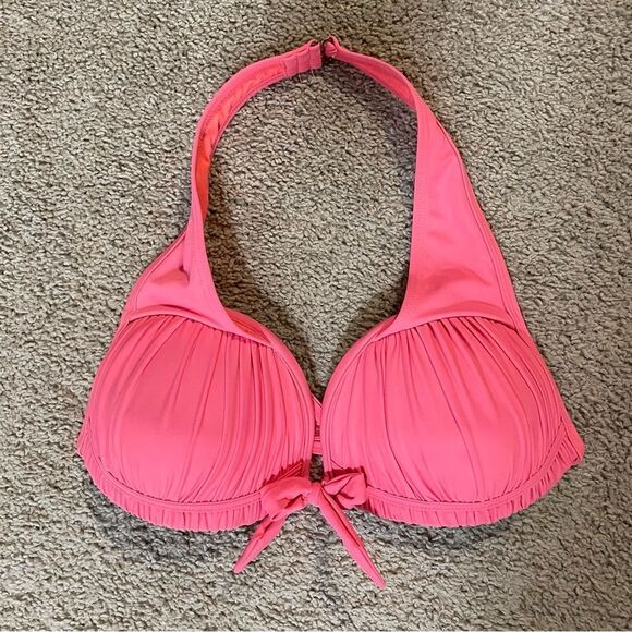 Adore Me Hot Pink Ruched Bikini Top - Picture 1 of 4